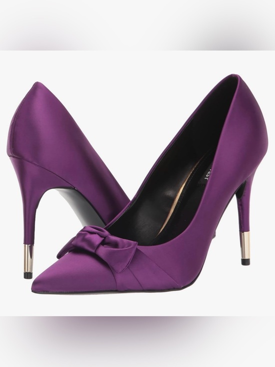 Nine West Shoes - NWT Woman’s Nine West Purple Pointed-Toe Satin Pumps with Bow